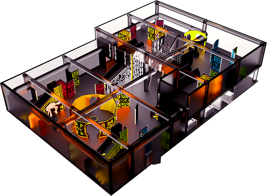 Laser tag arena isometric